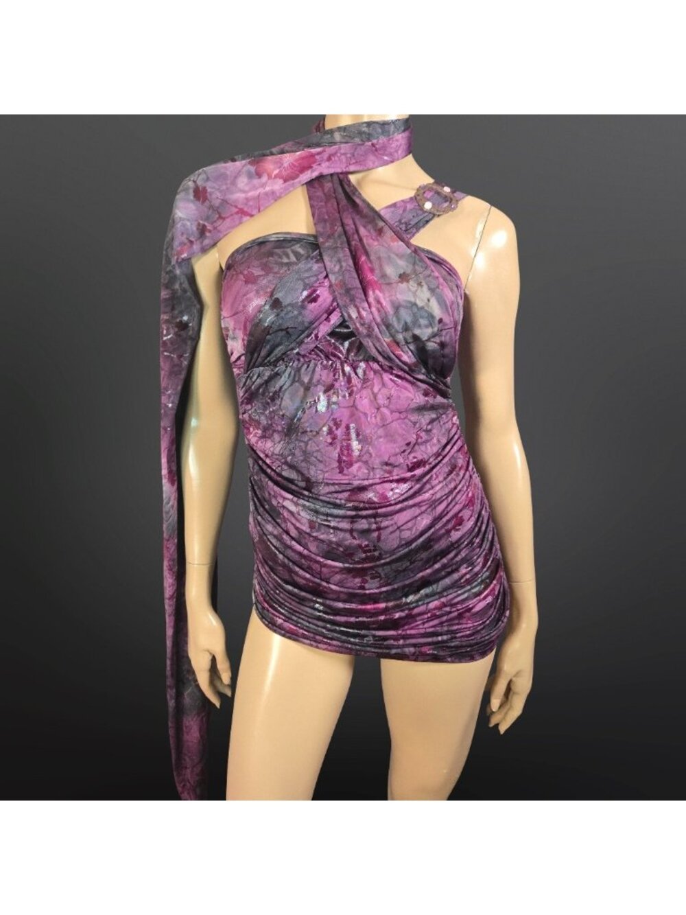 Y2K J Valentine Going Out Top Multi Way One Shoulder With Buckle Size S/M